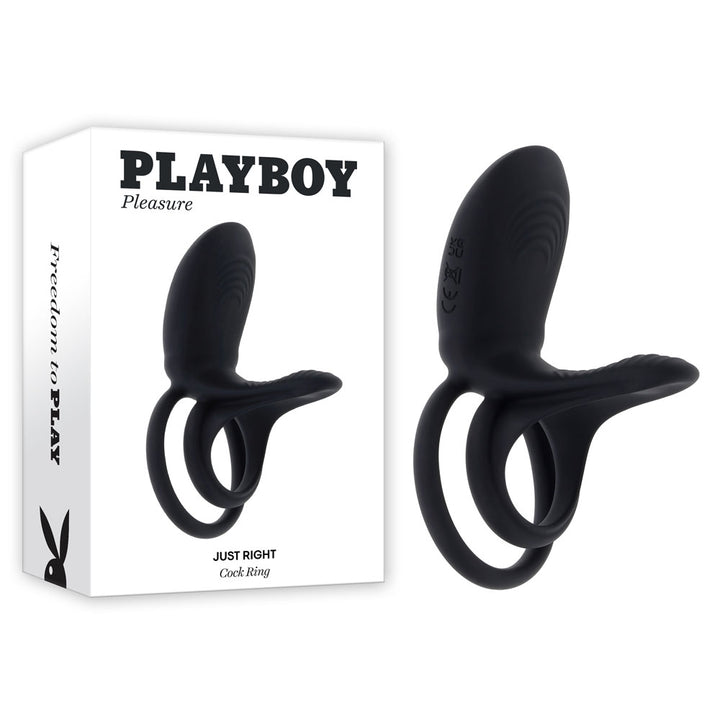 Playboy Pleasure Just Right - Vibrating Cock Ring - Black