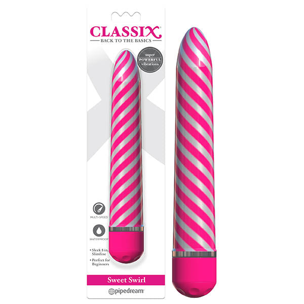 Classix Sweet Swirl Vibe - Candystriped Pink Vibrator