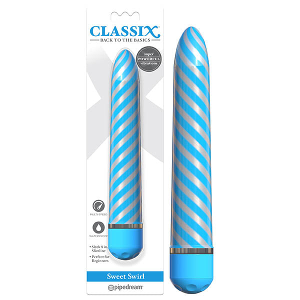 Classix Sweet Swirl Vibe - Candystriped Blue Vibrator