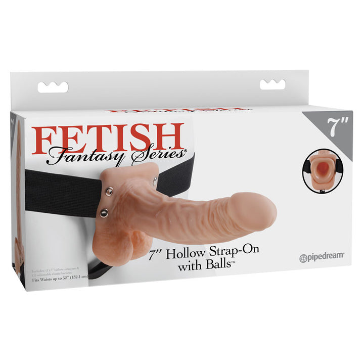 Fetish Fantasy 7 Inch Hollow Strap-On Harness With Balls
