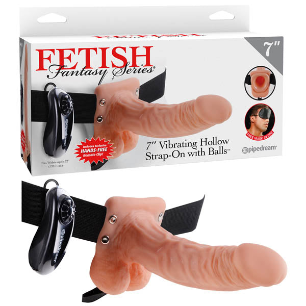 Fetish Fantasy Series 7 Inch Vibrating Hollow Strap-on With Balls - Flesh