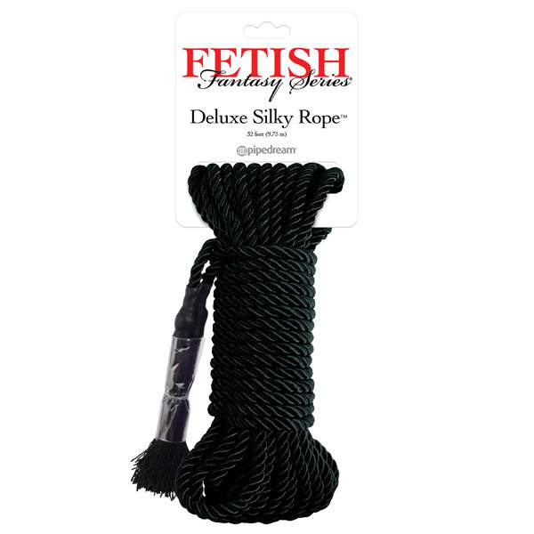 Fetish Fantasy Series Deluxe Silky Rope - Black - 9.75 m Length