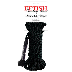Fetish Fantasy Series Deluxe Silky Rope - Black - 9.75 m Length