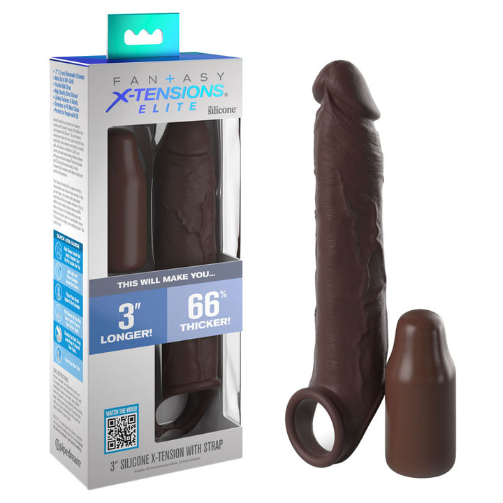 Fantasy X-Tensions Elite 3 Inch Extension with Strap - Brown