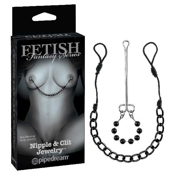 Fetish Fantasy Series Limited Edition Nipple & Clit Jewelry - Black - 2 Piece Set