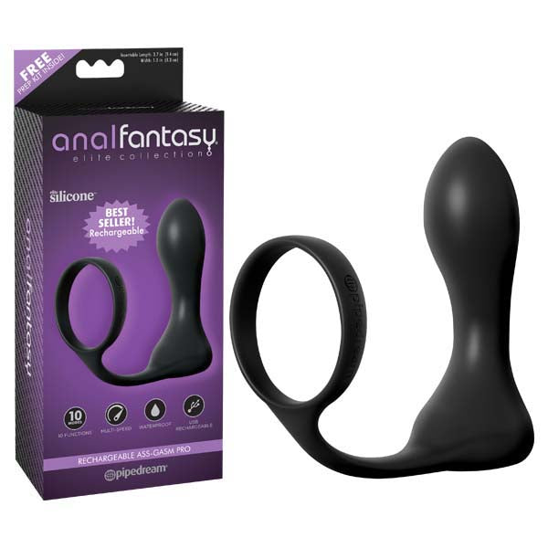 Anal Fantasy Elite Collection Ass-Gasm Pro Vibrating Anal Plug With Cock Ring