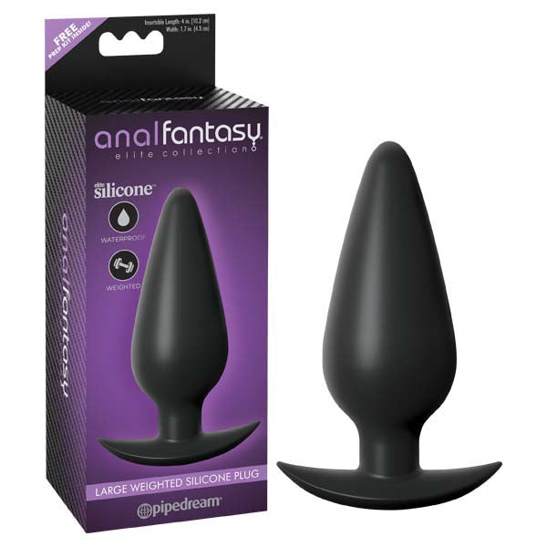 Anal Fantasy Elite Collection Large Weighted Butt Plug - Black