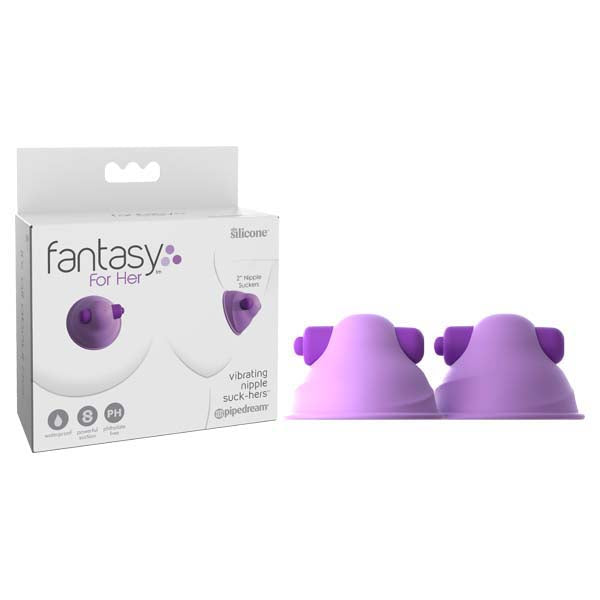 Fantasy For Her Vibrating Nipple Suck-Hers - Purple - Set of 2