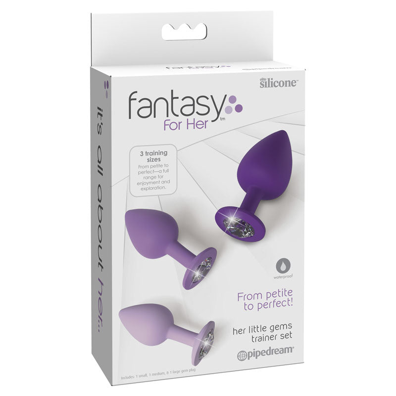 Fantasy For Her Little Gems Trainer Butt Plug Set - Purple