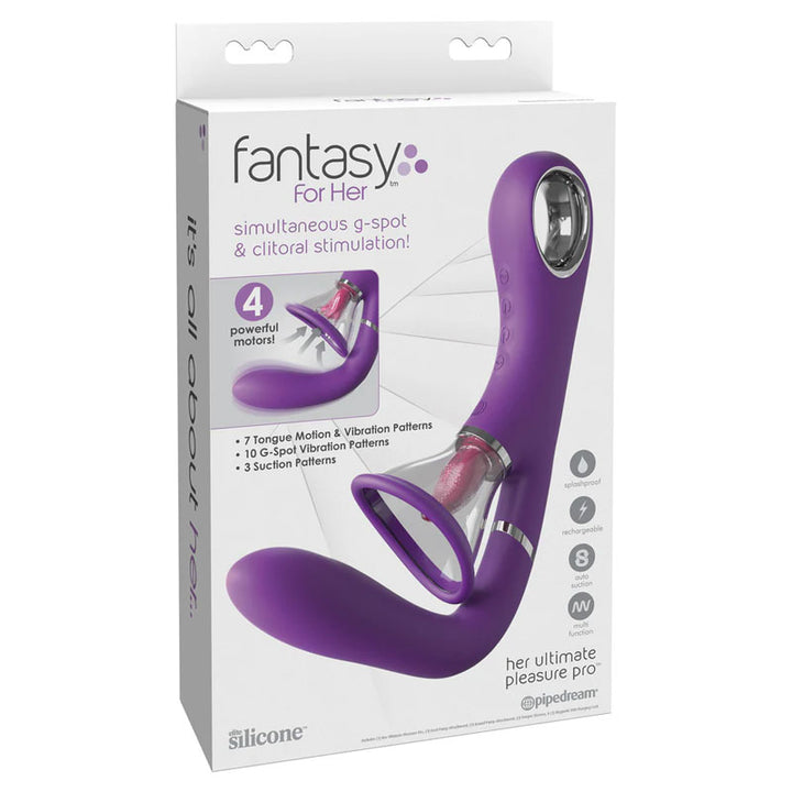 Fantasy for Her Her Ultimate Pleasure Pro 4-In-1 Oral Simulator - Purple