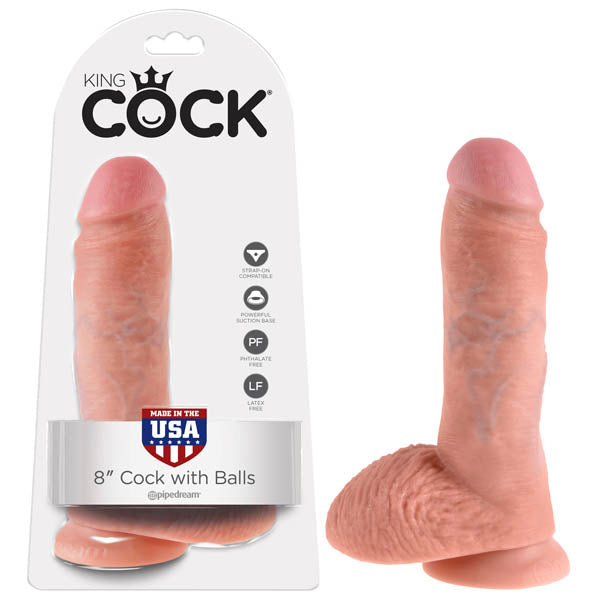 King Cock 8'' Cock With Balls - Flesh 20.3 cm (8'') Dong