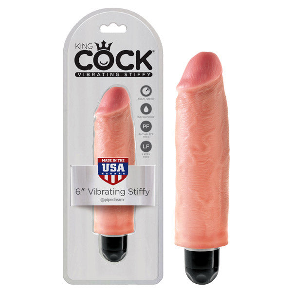 King Cock 6'' Vibrating Stiffy - Flesh 15.2 cm Vibrating Dong