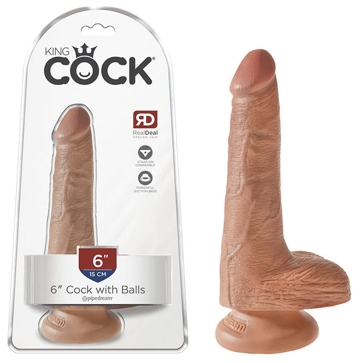 King Cock 6 Inch Tan Cock with Balls