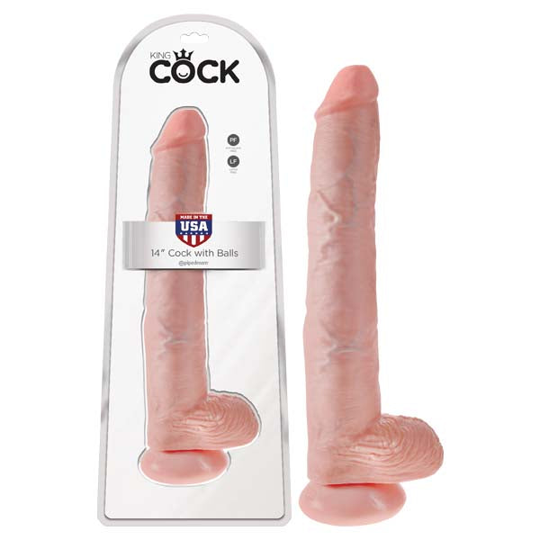 King Cock 14'' Cock with Balls - Flesh 35.6 cm Dong