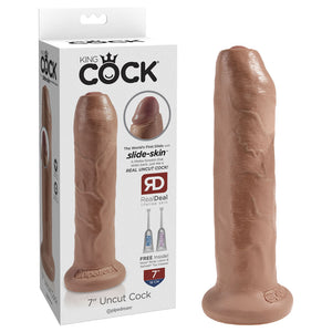 King Cock 7 Inch Tan Uncut Dong