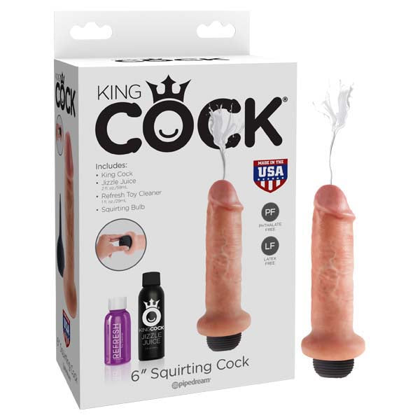 King Cock 6 Inch Squirting Cock - Flesh