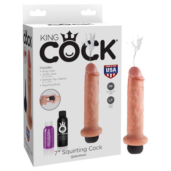 King Cock 7 Inch Squirting Cock - Flesh