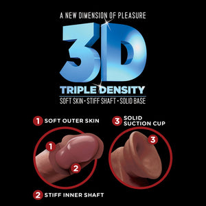 King Cock Plus 8 Inch Triple Density Cock - Brown