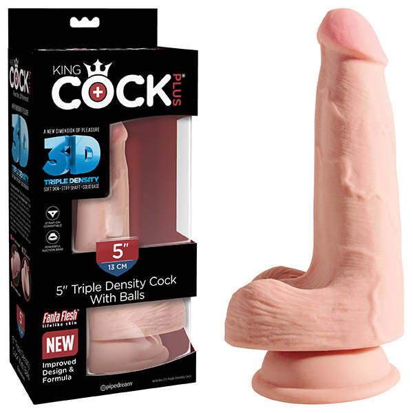 King Cock Plus 5 Inch Triple Density Flesh Cock with Balls