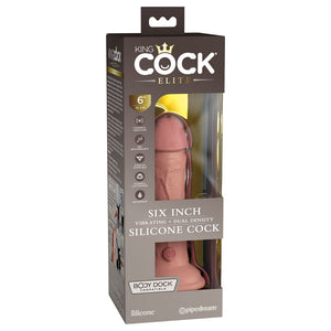 King Cock Elite 6 Inch Flesh Vibrating Dual Density Cock