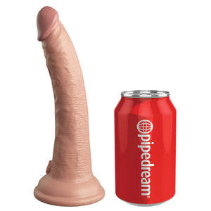 King Cock Elite 7 Inch Flesh Vibrating Dual Density Cock with Remote Control