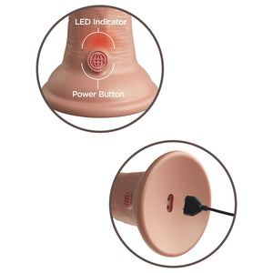 King Cock Elite 8 Inch Flesh Vibrating Dual Density Cock