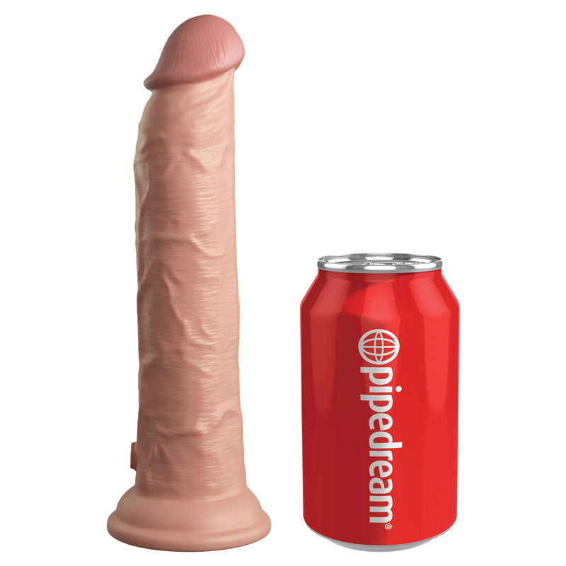 King Cock Elite 9 Inch Flesh Vibrating Dual Density Cock with Remote