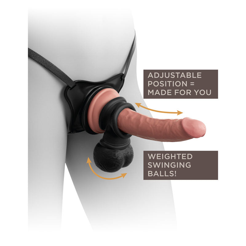 King Cock Elite Deluxe Body Dock Kit with Dong & Swinging Balls Ring