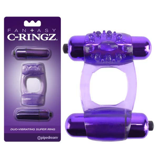 Fantasy C-Ringz Duo-Vibrating Super Ring - Purple Dual Vibrating Cock Ring