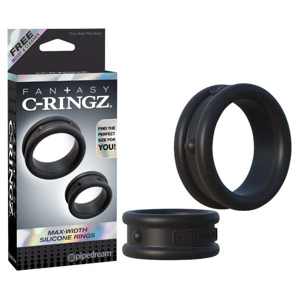 Fantasy C-Ringz Max Width Silicone Rings - Black