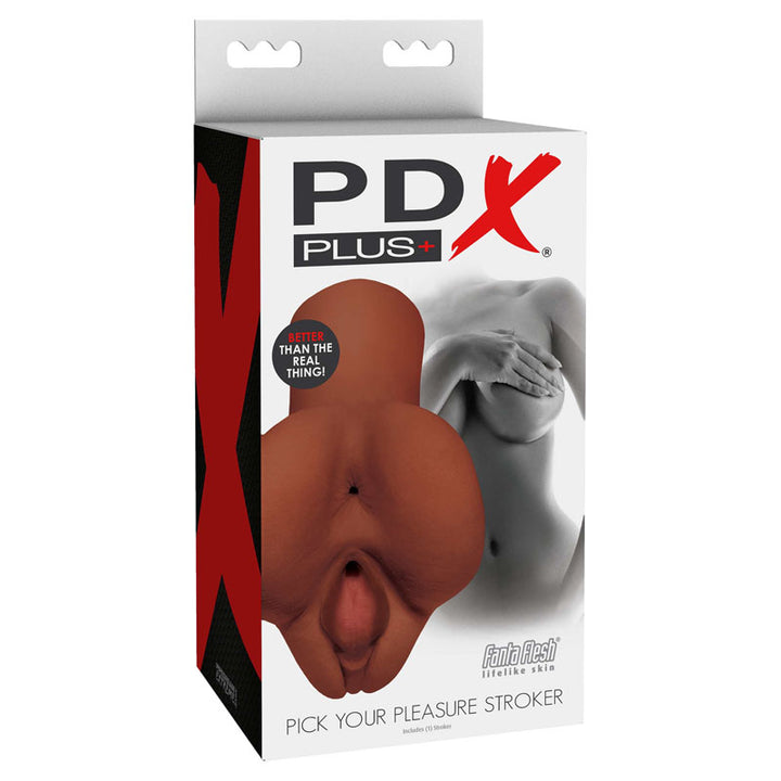 PDX PLUS Pick Your Pleasure Stroker - Brown Vagina