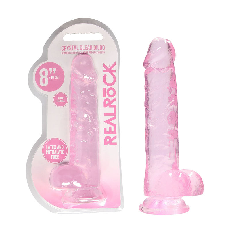 RealRock 8 Inch Realistic Pink Dildo With Balls