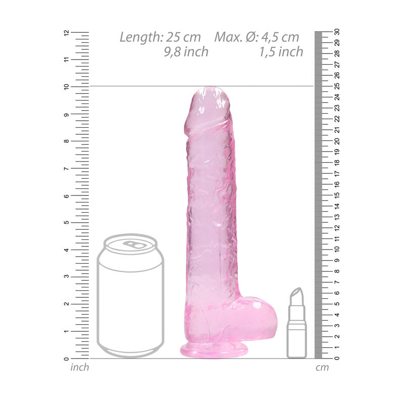 RealRock 9 Inch Realistic Pink Dildo With Balls