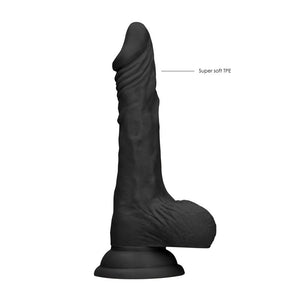 RealRock 7 Inch Black Realistic Dildo with Balls
