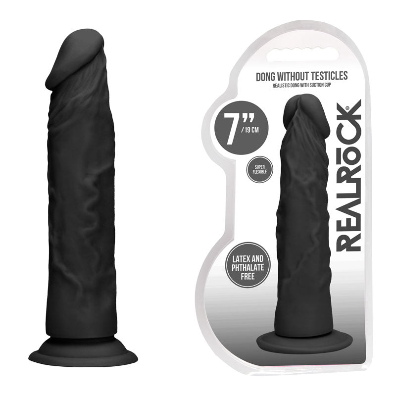 RealRock 7 Inch Realistic Black Dildo