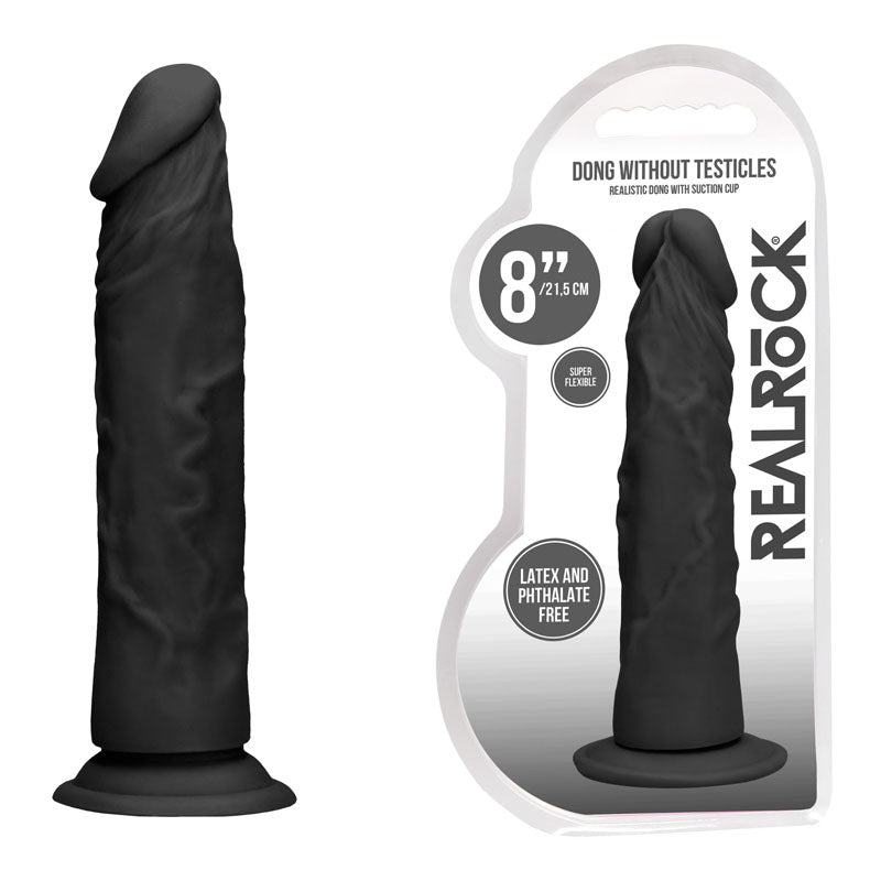 RealRock 8 Inch Realistic Black Dildo