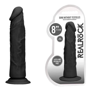 RealRock 8 Inch Realistic Black Dildo