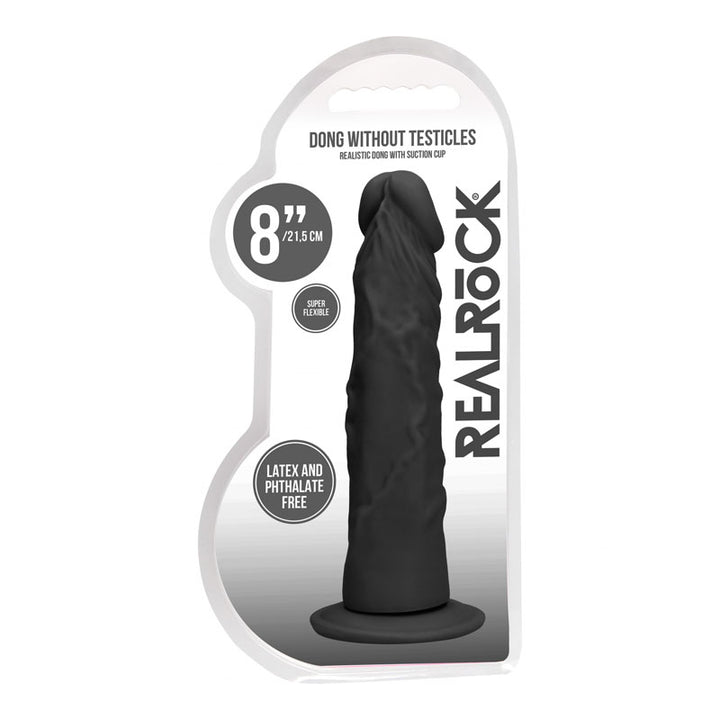 RealRock 8 Inch Realistic Black Dildo