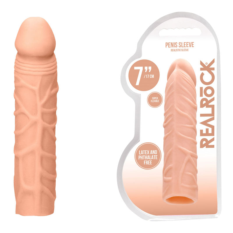 RealRock 7 Inch Realistic Penis Extender - Flesh