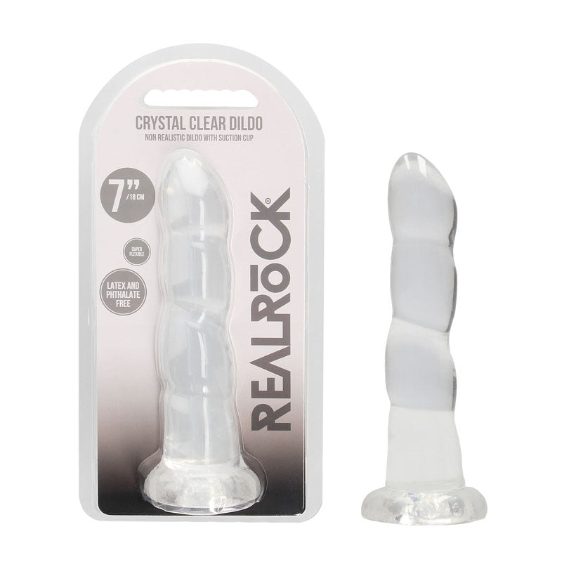 RealRock Non Realistic 7 Inch Dildo with Suction - Clear