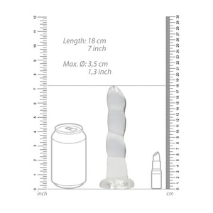 RealRock Non Realistic 7 Inch Dildo with Suction - Clear