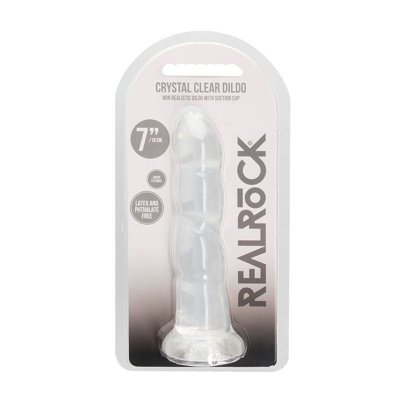 RealRock Non Realistic 7 Inch Dildo with Suction - Clear