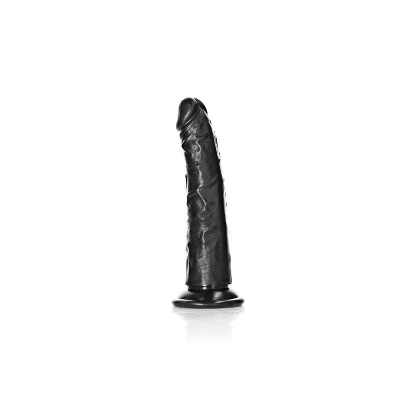 RealRock 6 Inch Realistic Slim Dildo without Balls - Black