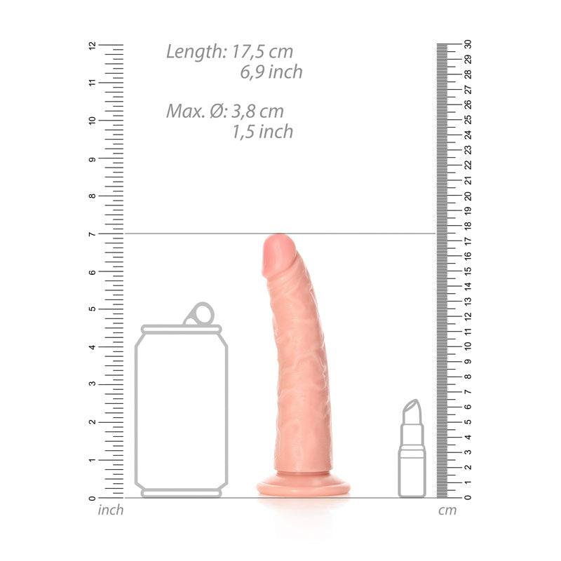 RealRock 6 Inch Realistic Slim Dildo without Balls - Flesh