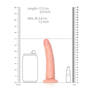 RealRock 6 Inch Realistic Slim Dildo without Balls - Flesh