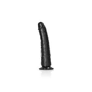 RealRock 7 Inch Realistic Slim Dildo with Suction Cup - Black