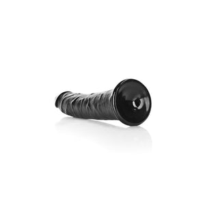 RealRock 7 Inch Realistic Slim Dildo with Suction Cup - Black