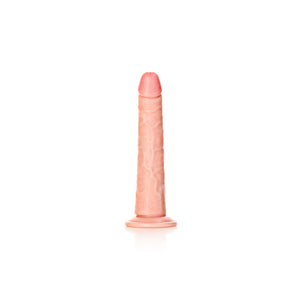 RealRock Realistic 8 Inch Slim Dildo with Suction Cup - Flesh