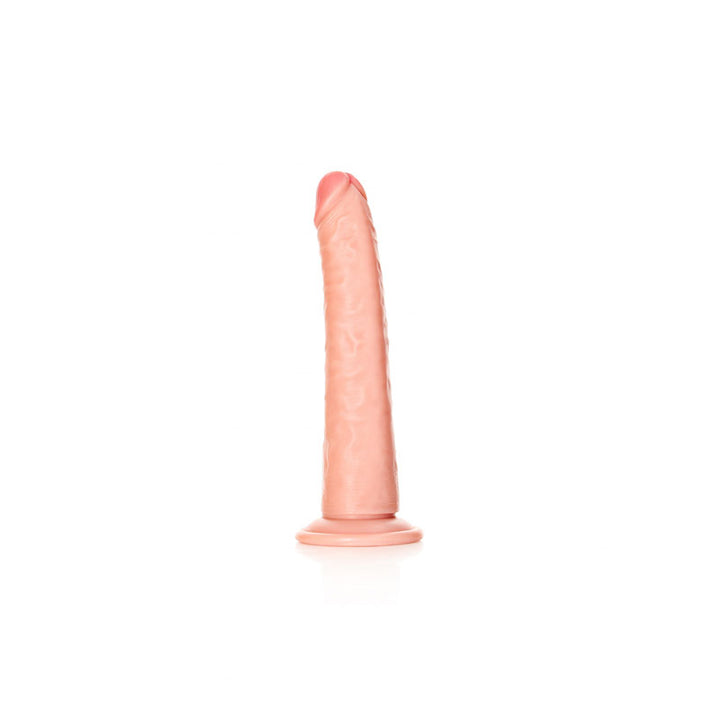 RealRock Realistic 8 Inch Slim Dildo with Suction Cup - Flesh