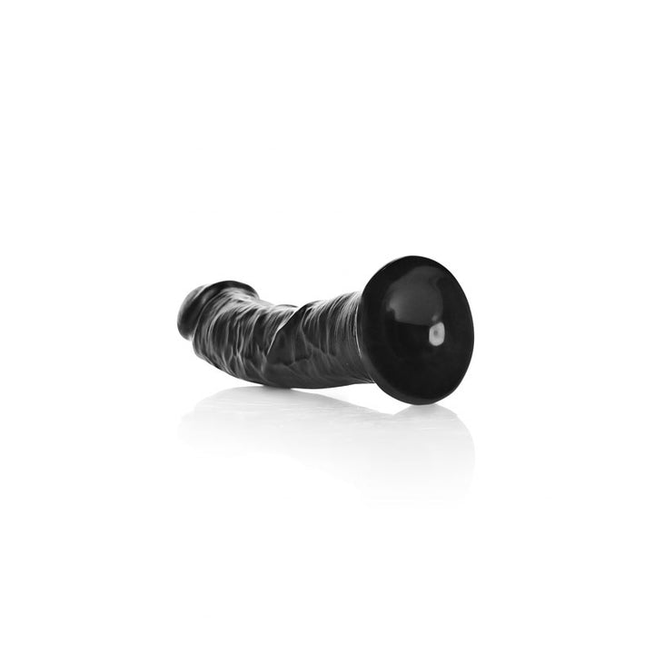 RealRock Realistic 6 Inch Curved Dildo with Suction Cup - Black